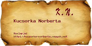 Kucsorka Norberta névjegykártya